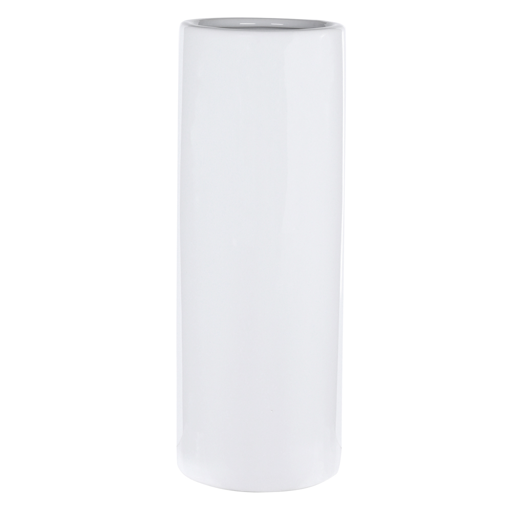 VASO CERAMICA CILINDRO (BRANCO) 31cm