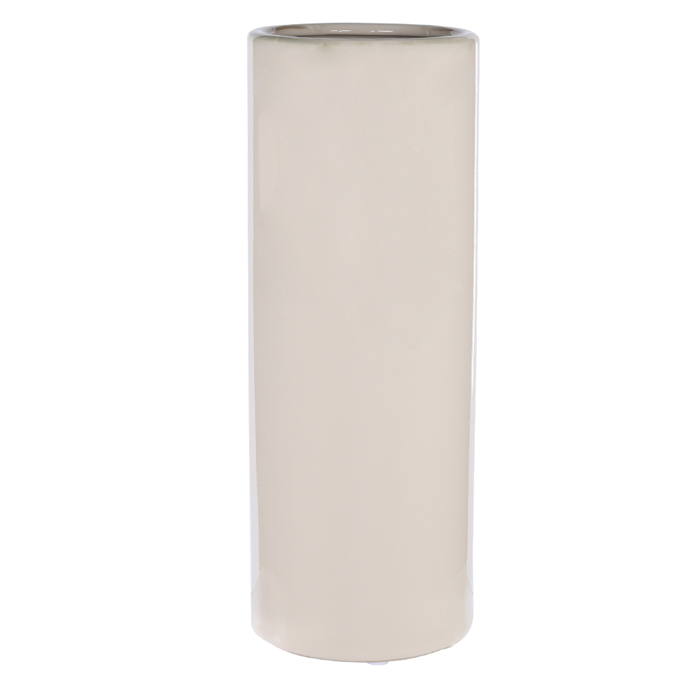 VASO CERAMICA CILINDRO (BEGE) 31cm