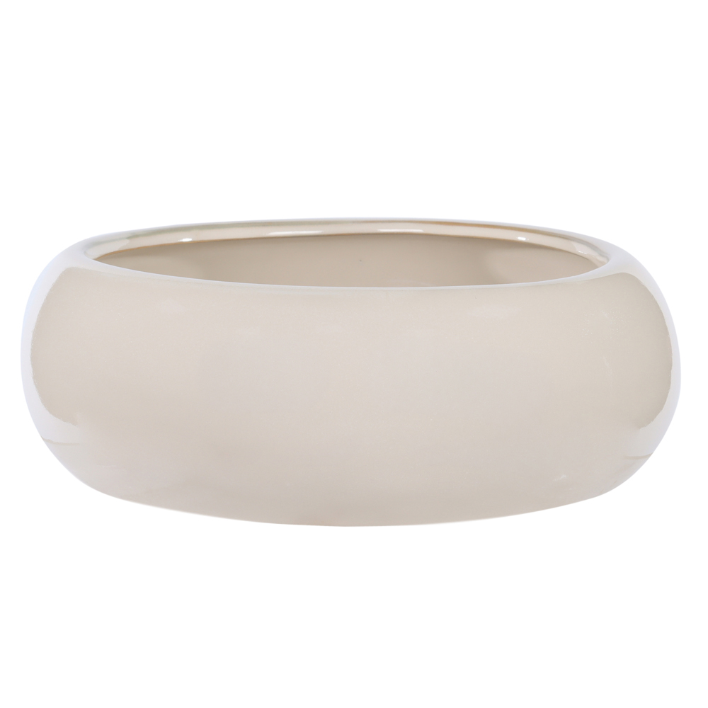 VASO BACIA CERAMICA (BEGE) 10cm