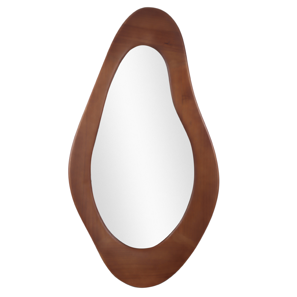 ESPELHO DECOR MADEIRA OVAL (MARROM) 93X50X3cm