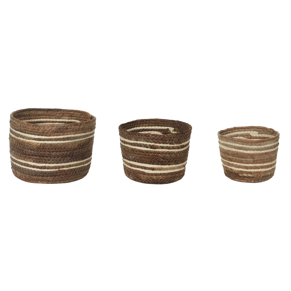 CESTOS FIBRA NAT C/3 UNI (NATURAL BEGE) 22cm