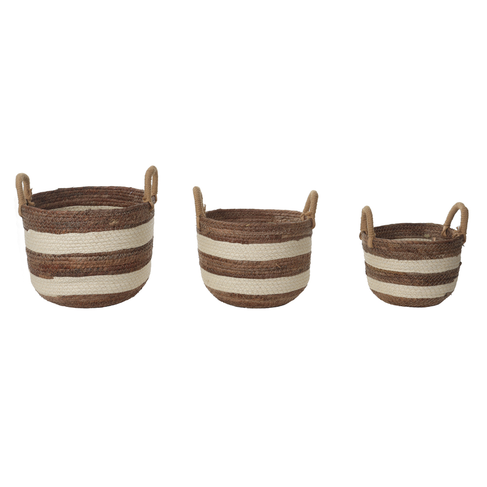 CESTOS FIBRA NAT C/3 UNI (NATURAL CREME) 25cm