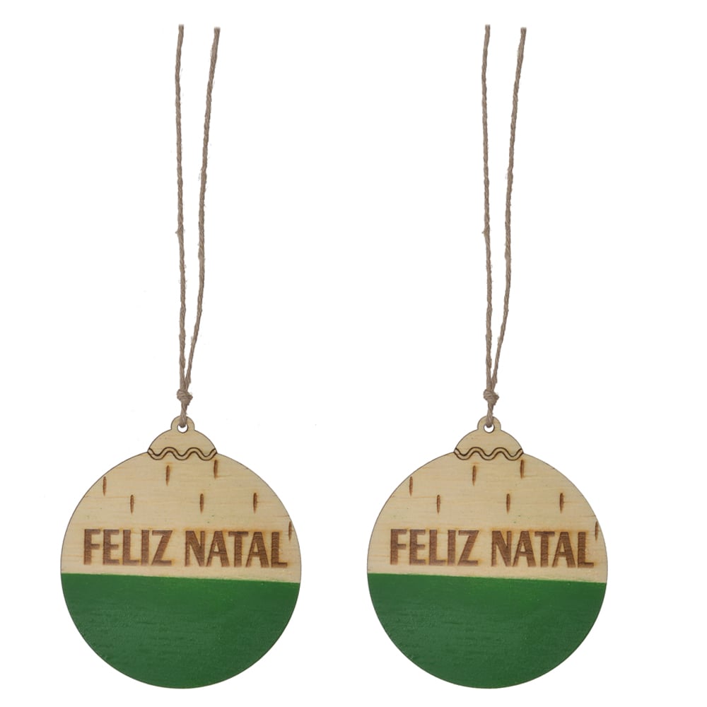 ENFEITE NATAL C/ 2 UND (VERDE) 8CM