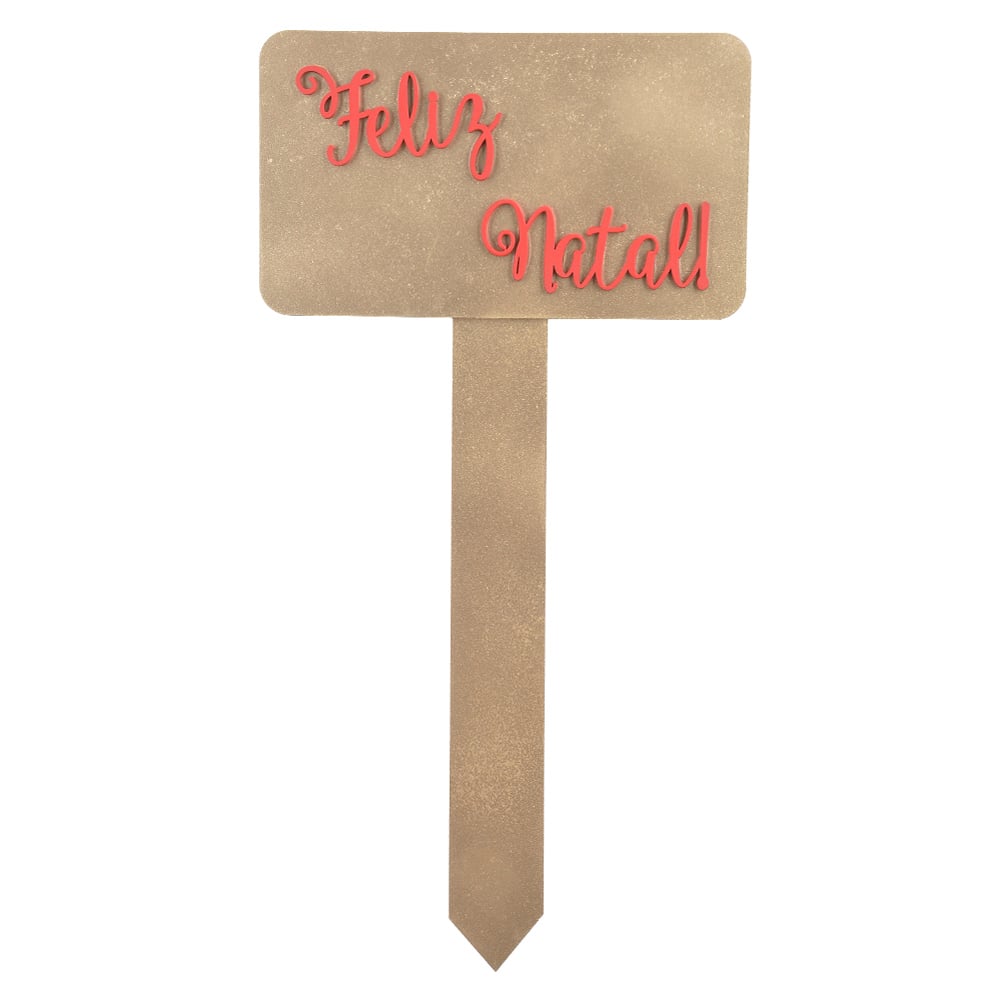 PLACA NATAL (DOURADO) 28X15CM