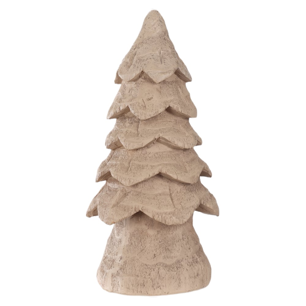 RESINA NATAL ARVORE DECORATIVA RUSTICA (BEGE) 19,5X9cm