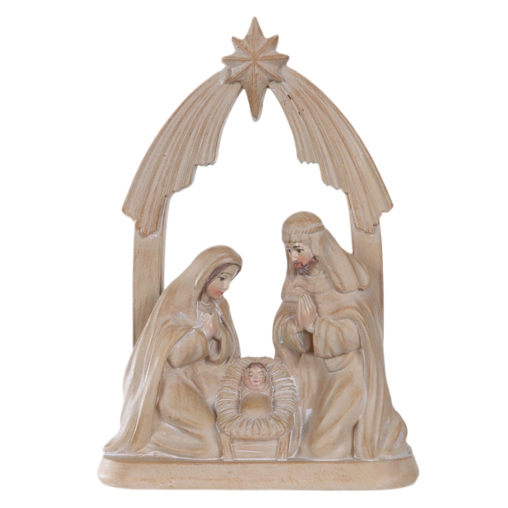 RESINA NATAL SAGRADA FAMILIA (BEGE) 15X10,5cm