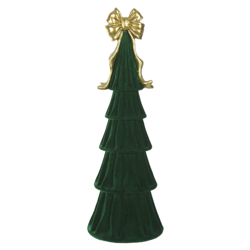 RESINA NATAL ARVORE DECORATIVA CLASSICA (VERDE DOURADO) 31X10cm