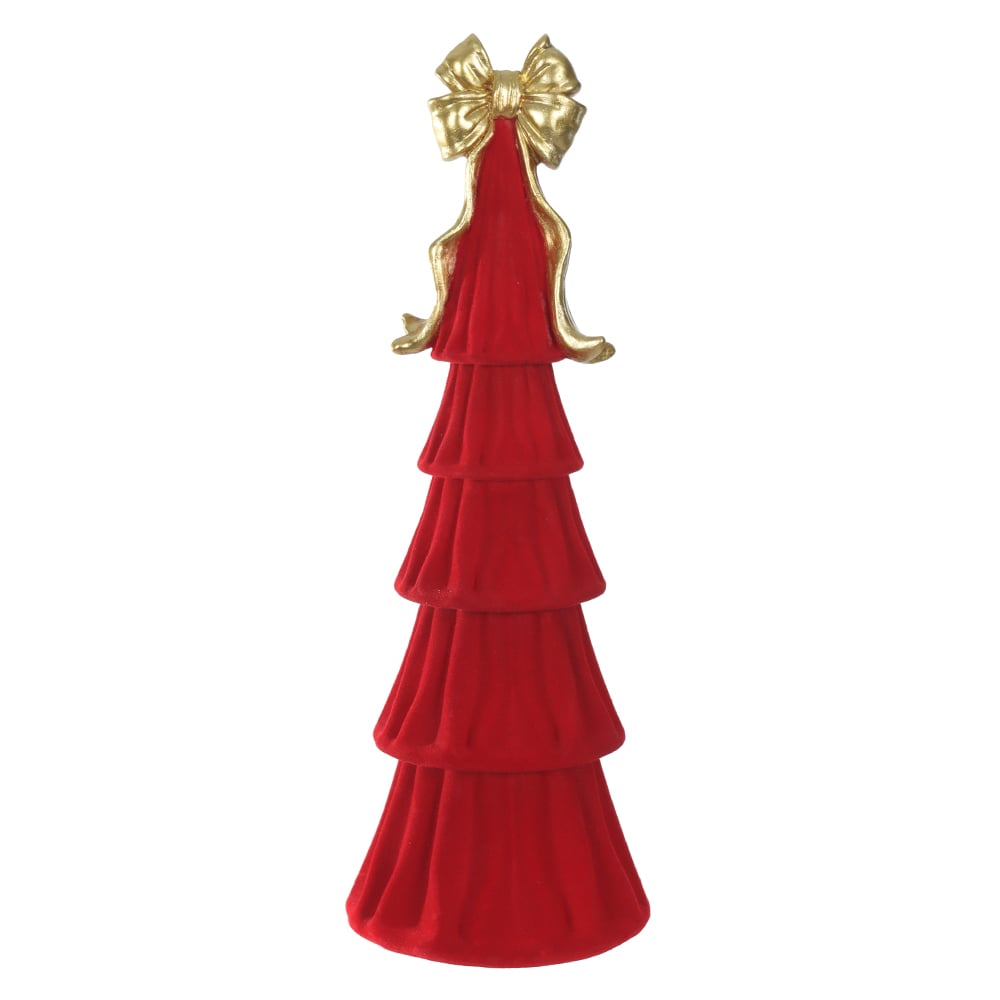 RESINA NATAL ARVORE DECORATIVA CLASSICA (VERMELHO DOURADO) 31X10cm
