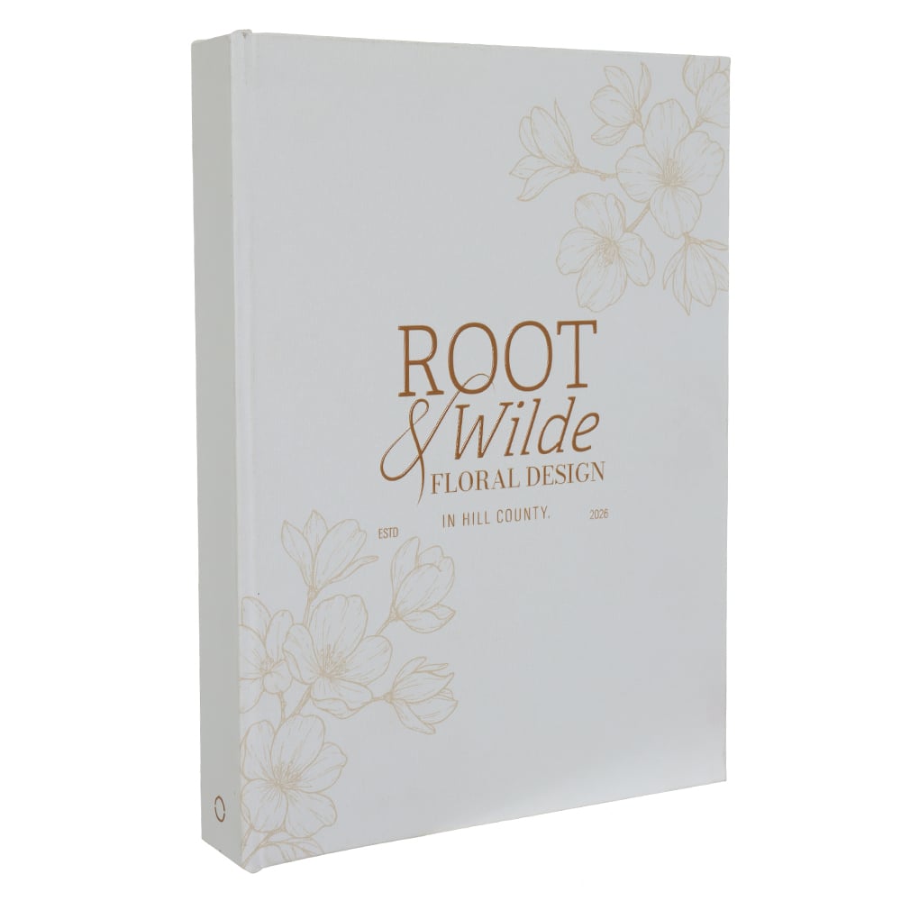 CAIXA LIVRO MDF FLORAL (OFF WHITE) 31,5X23X4cm