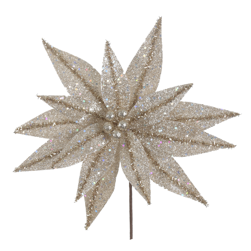 H.BICO DE PAPAGAIO NATAL C/GLITTER (CHAMPANHE) 25cm 30d 14P