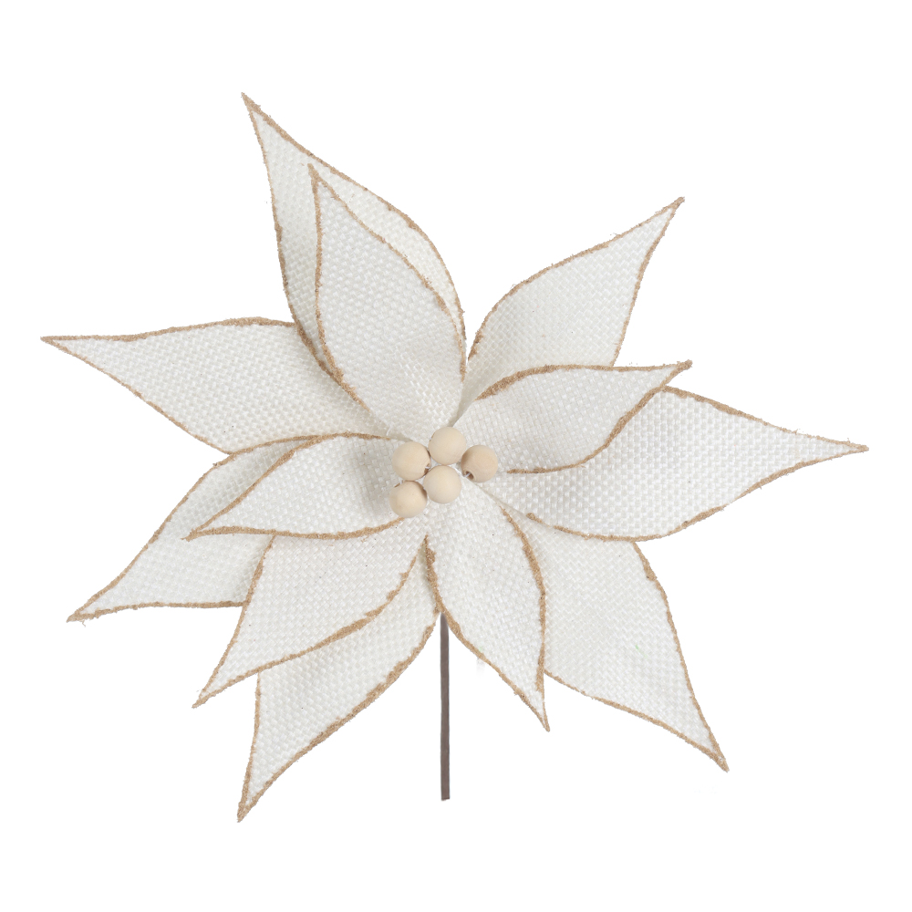 H.BICO DE PAPAGAIO NATAL RUSTICO. (OFF WHITE) 25cm 30d 12P