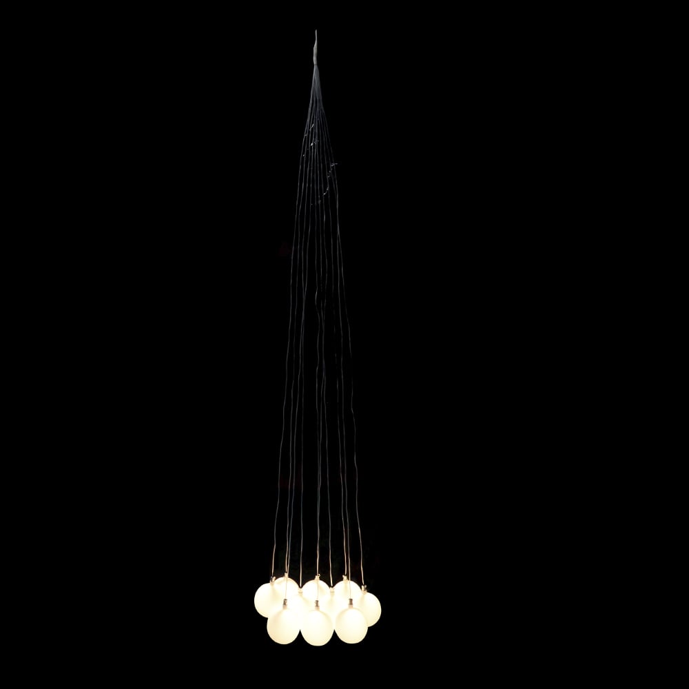 LUZ DECOR PENDENTE BOLA C/10 BIVOLT (BRANCO QUENTE) 8cm