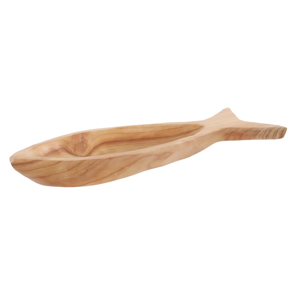 PRATO DE SERVIR MADEIRA 3X10X40cm PEIXE (BEGE)