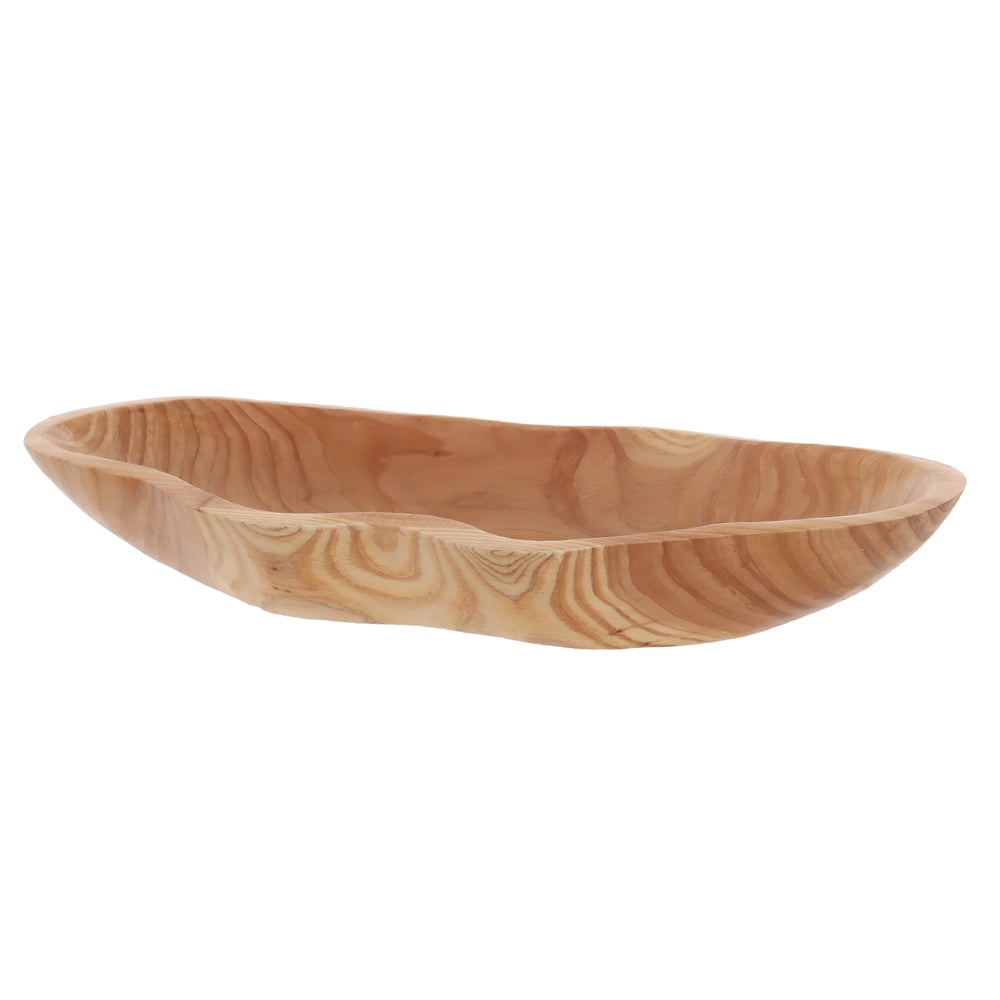 CENTRO DE MESA MADEIRA 6X18X40cm ORGANICO (BEGE)