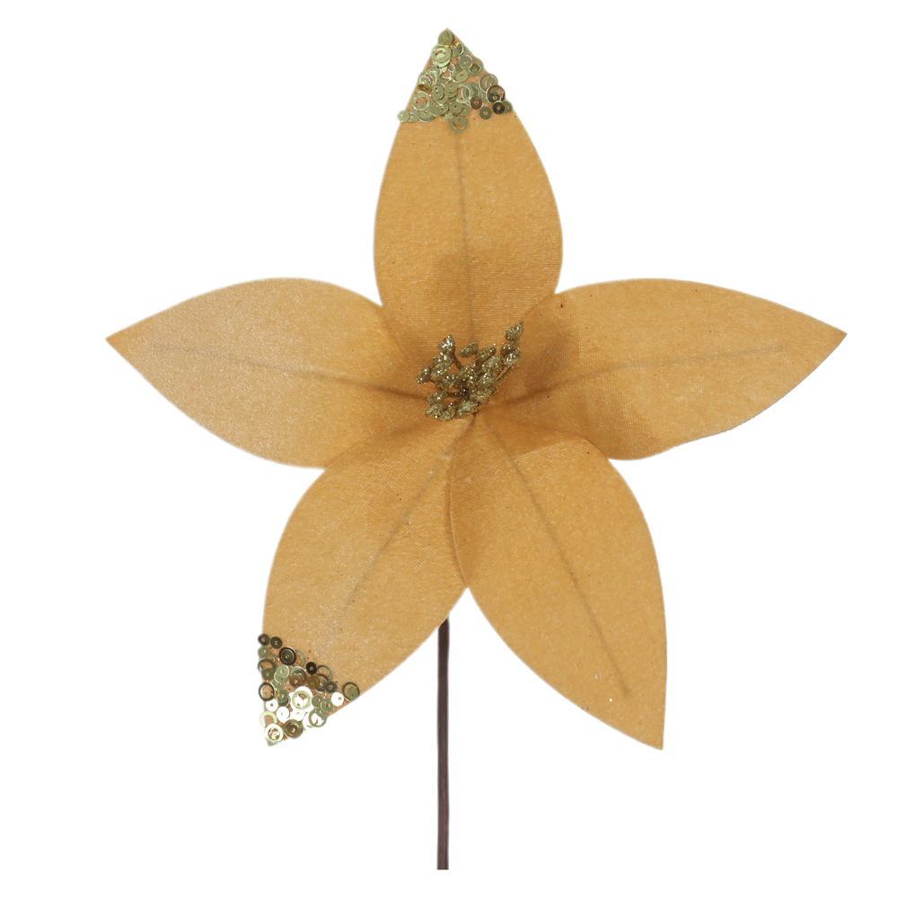 H.BICO DE PAPAGAIO NATAL AVELUDADO (DOURADO GLITTER DOURADO) 15cm 25d 5P