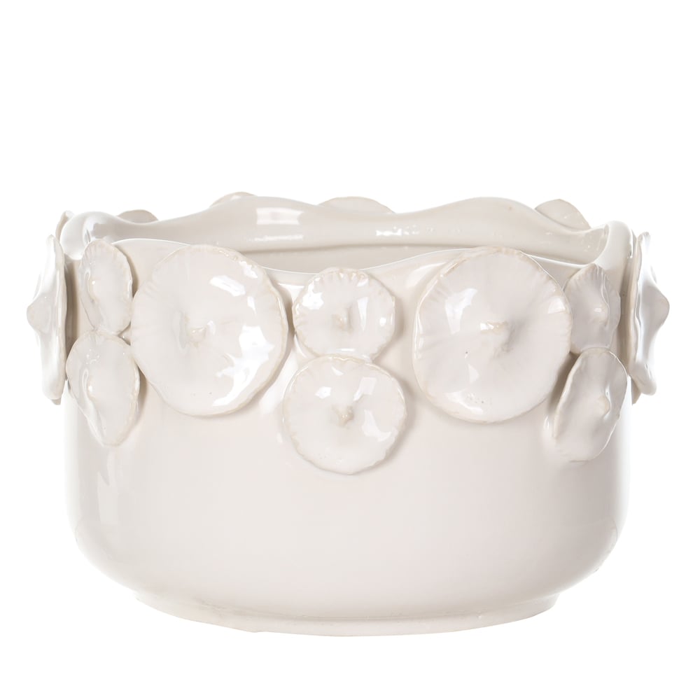 CENTRO DE MESA CERAMICA FLOR (OFF WHITE) 10,5cm 16,5d