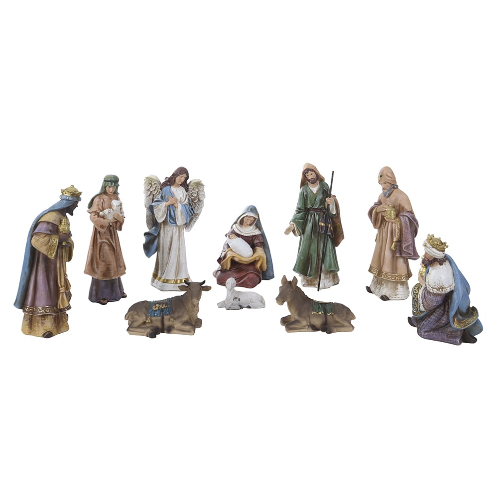 RESINA NATAL PRESEPIO. C/10 PCS (COLORIDO) 20cm