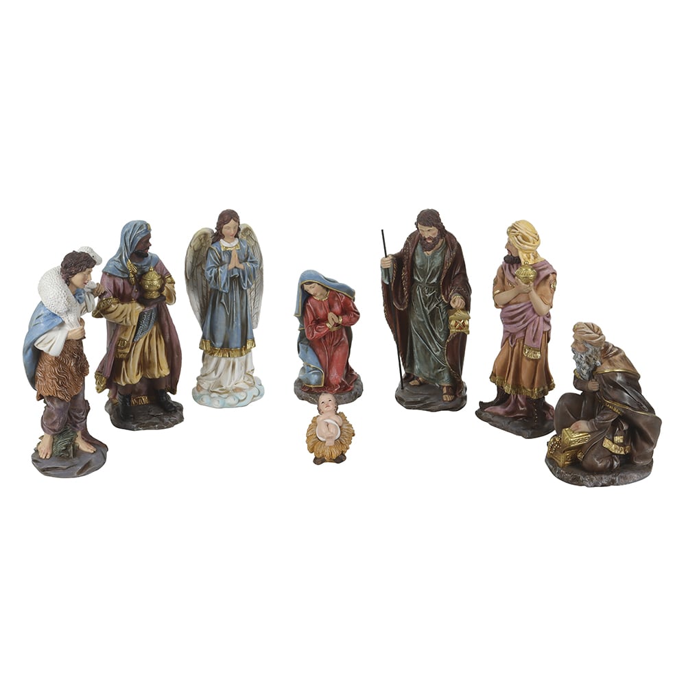 RESINA NATAL PRESEPIO. C/8 PCS (COLORIDO) 30cm
