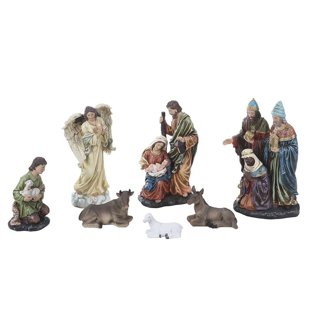 RESINA NATAL PRESEPIO. C/10 PCS (COLORIDO) 30cm