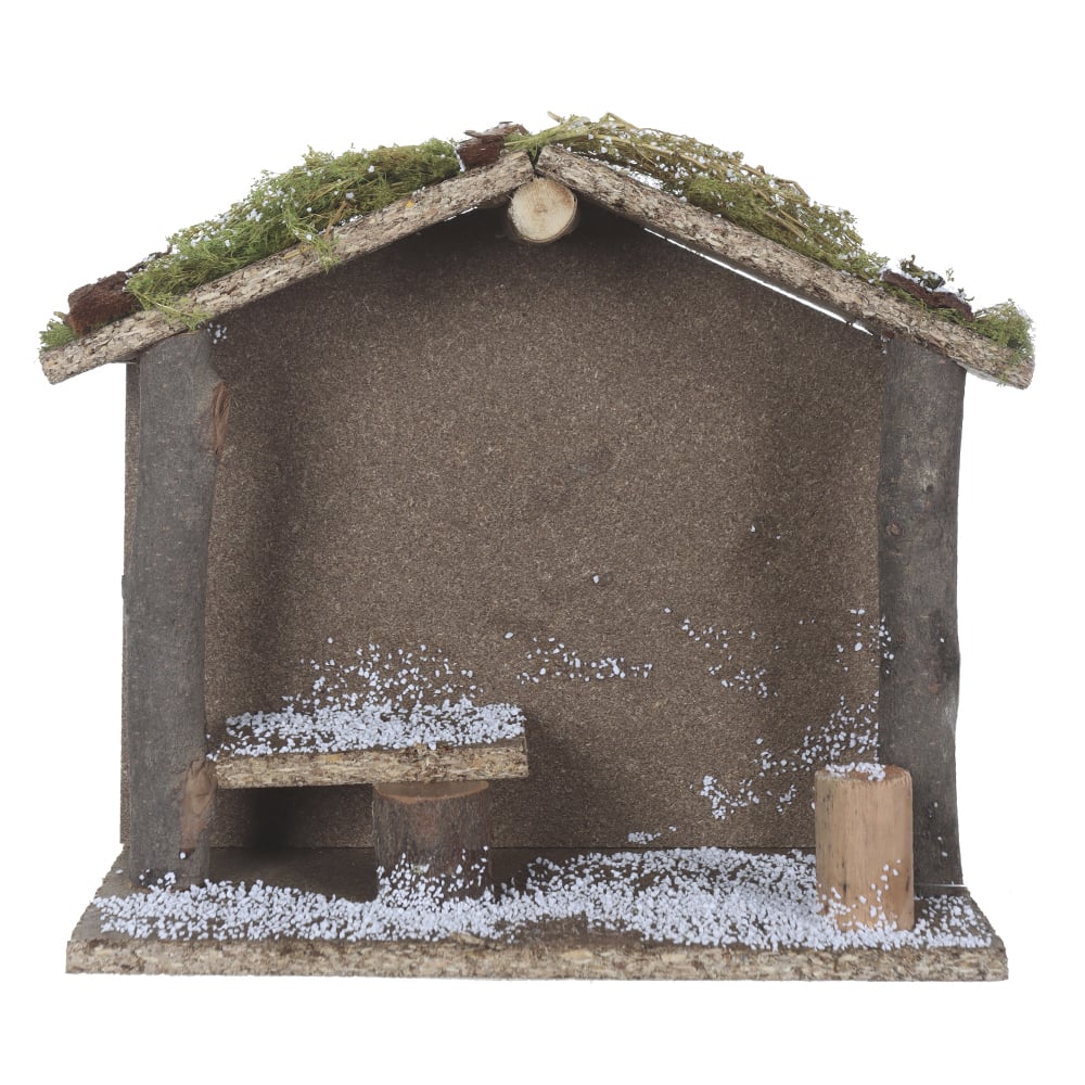 NATAL  GAZEBO P. IMAGEM RELIGIOSA 18X20cm (BEGE VERDE)