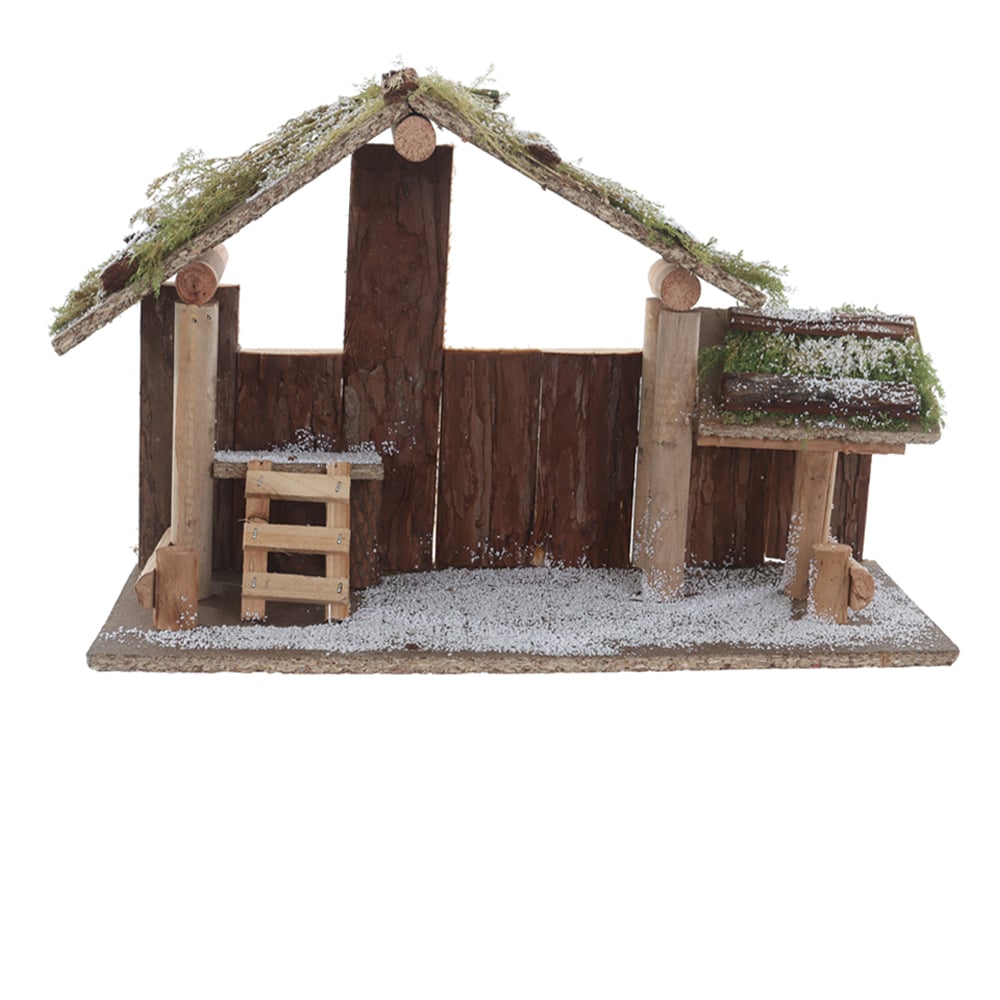 NATAL  GAZEBO P. IMAGEM RELIGIOSA 23X40cm (BEGE VERDE)