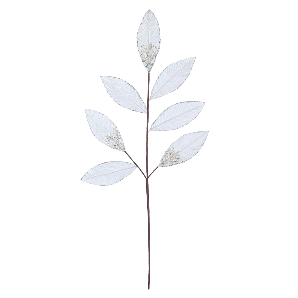 H.FOLHA NATAL AVELUDADO (OFF WHITE) 78cm