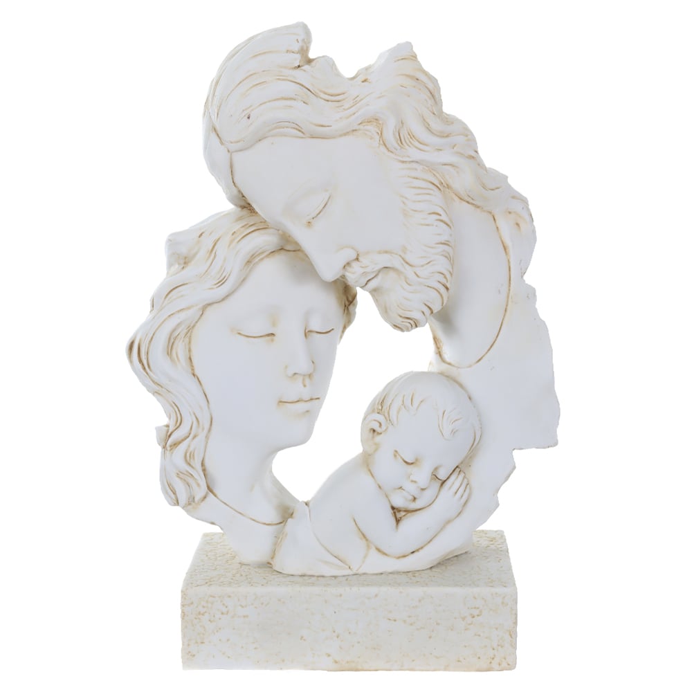 RESINA NATAL SAGRADA FAMILIA (BEGE) 22,7X16cm