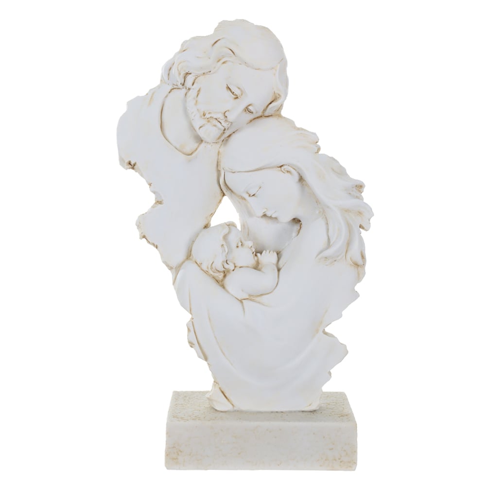 RESINA NATAL SAGRADA FAMILIA (BEGE) 28X16cm