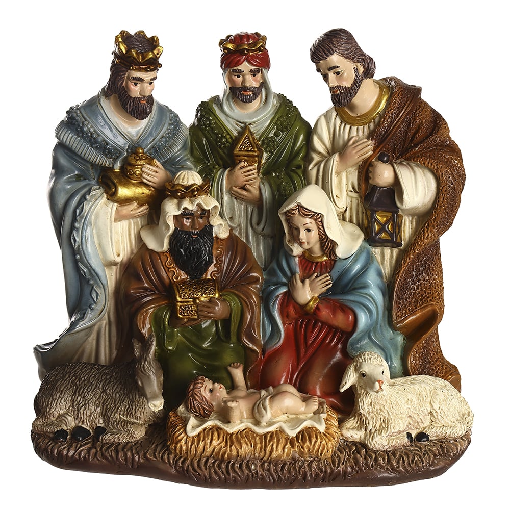 RESINA NATAL PRESEPIO. (COLORIDO) 15X17,5cm