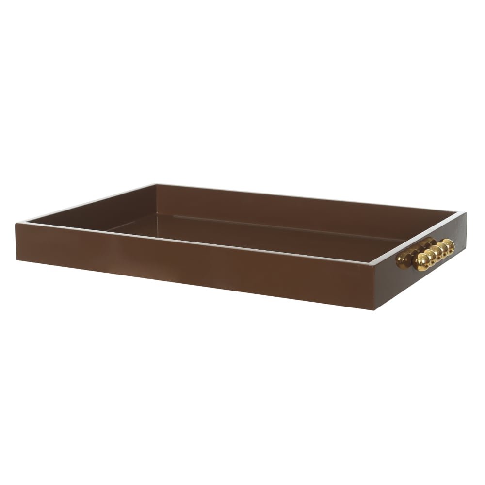 BANDEJA DECOR MDF BALLS (MARROM DOURADO) 4,6X45X30cm