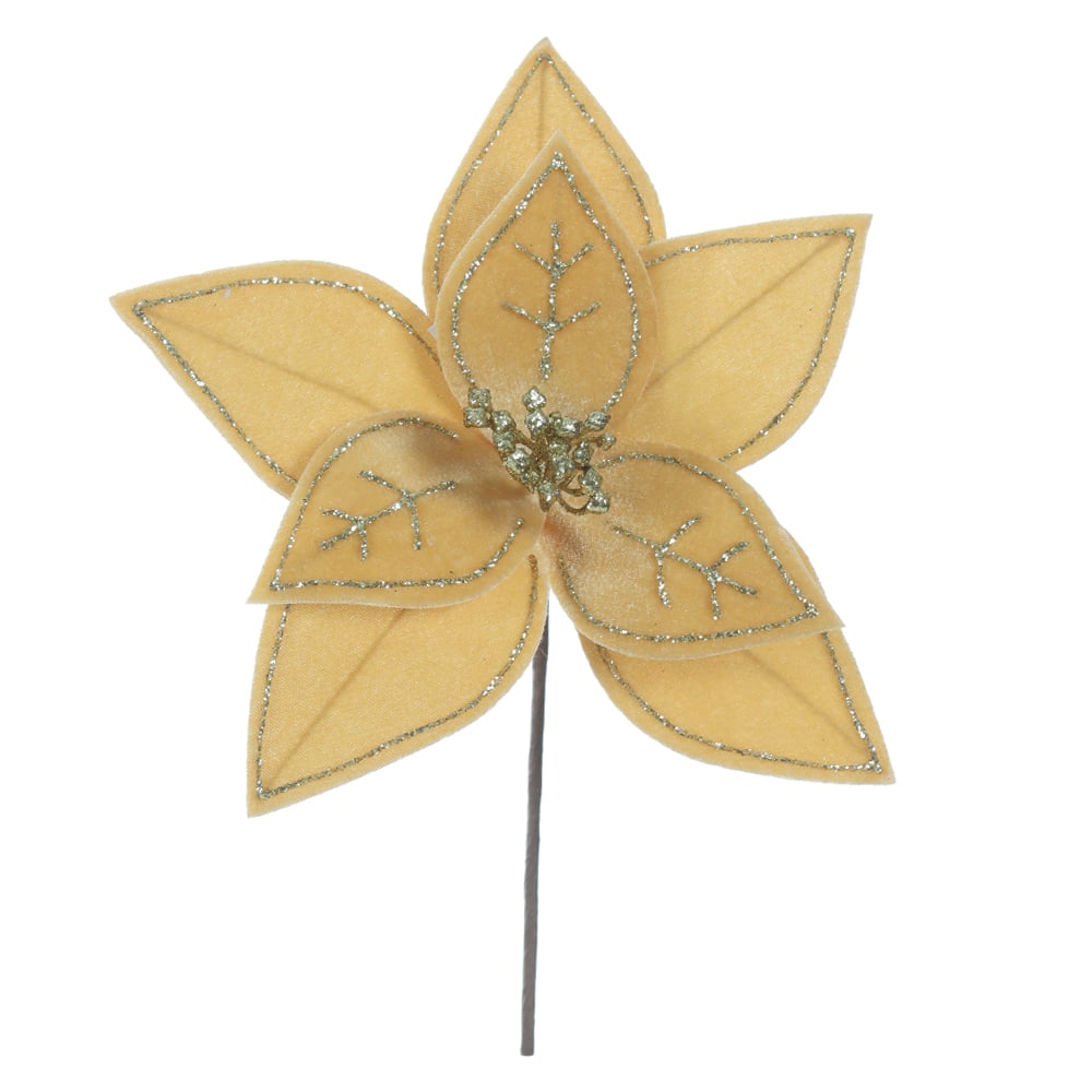H.BICO DE PAPAGAIO AVELUDADO NATAL (DOURADO GLITTER DOURADO) 25cm 26d 8P