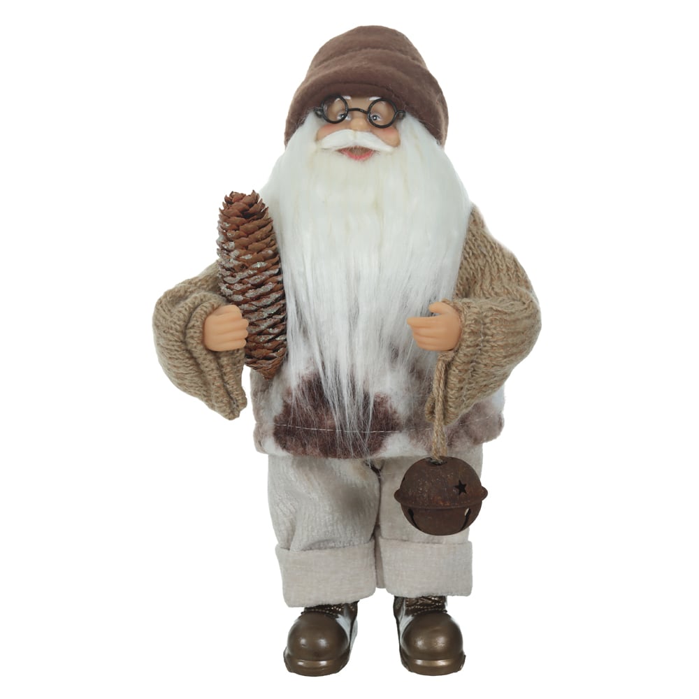 NOEL NATAL EM PE RUSTICO (BEGE MARROM) 30cm