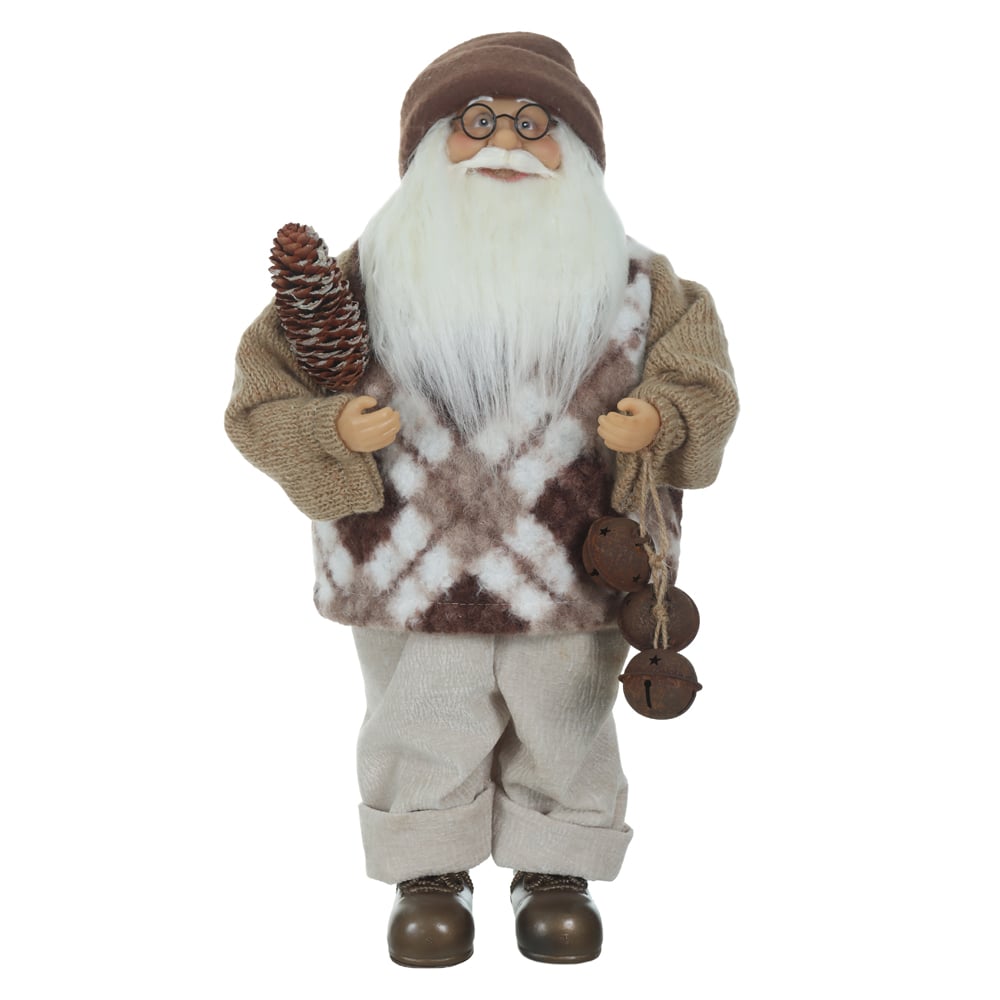 NOEL NATAL EM PE RUSTICO (BEGE MARROM) 45cm