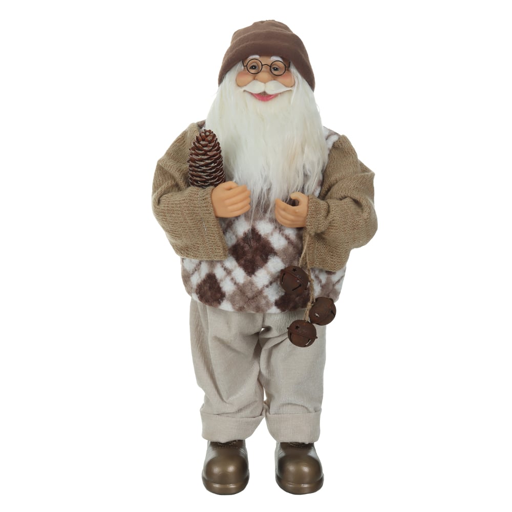 NOEL NATAL EM PE RUSTICO (BEGE MARROM) 60cm