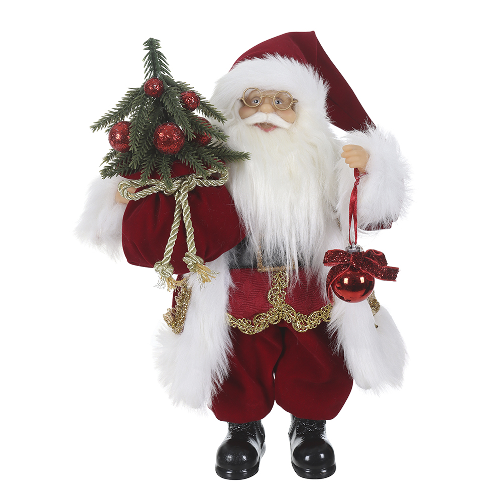 NOEL NATAL EM PE CLASSICO (VERMELHO BRANCO) 30cm