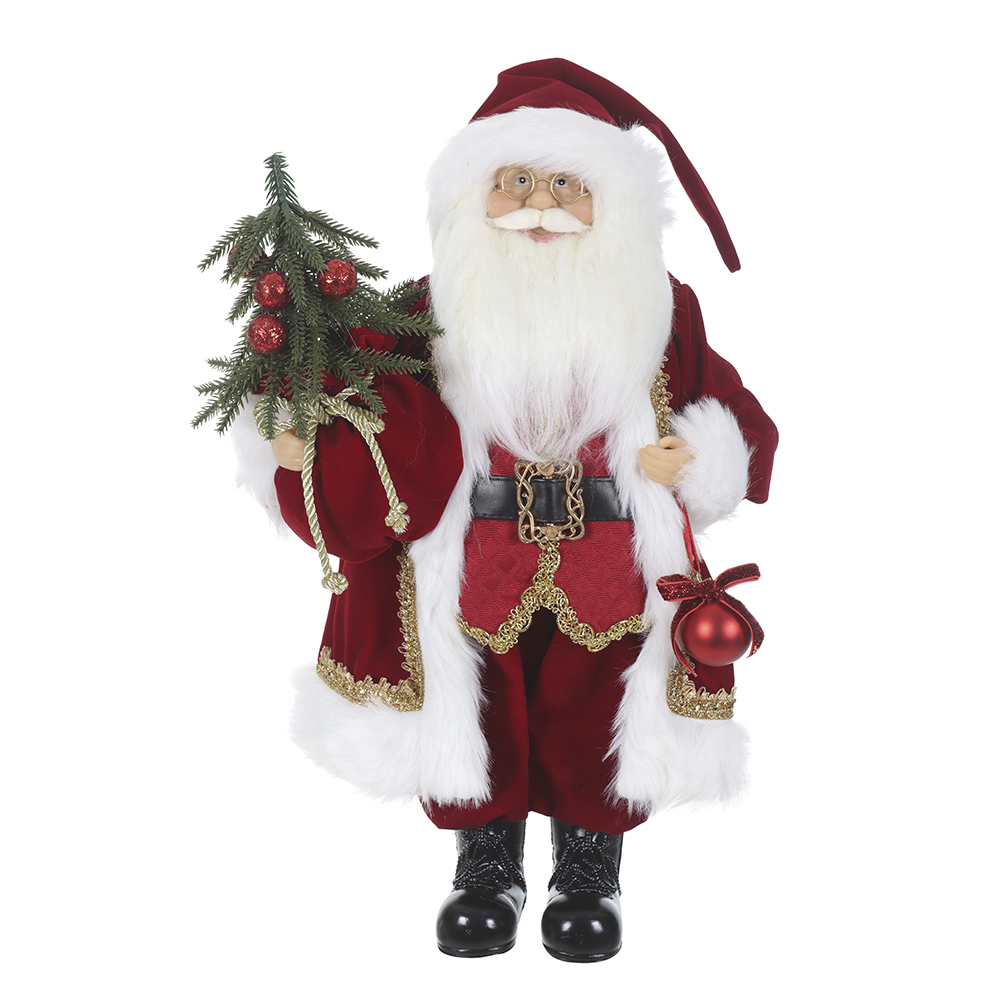 NOEL NATAL EM PE CLASSICO (VERMELHO BRANCO) 45cm
