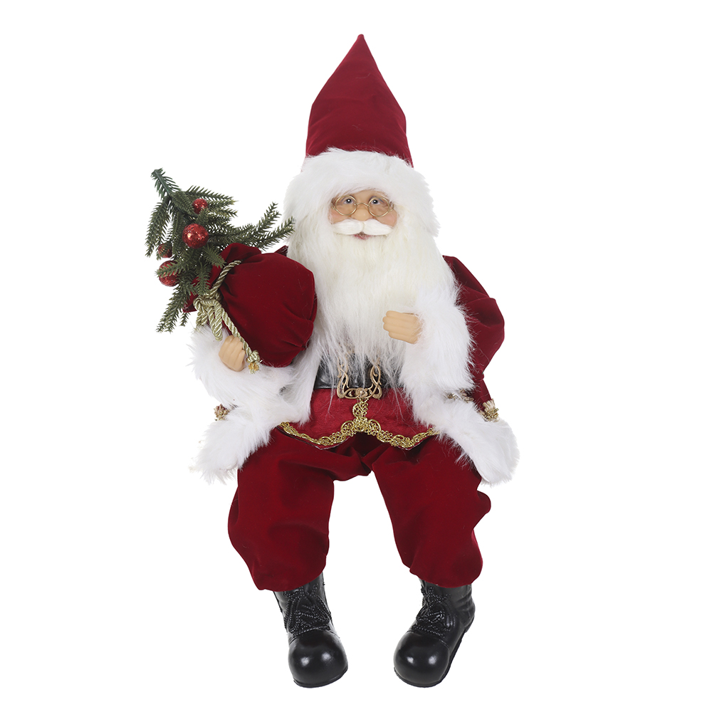 NOEL NATAL SENTADO. CLASSICO (VERMELHO BRANCO) 45cm