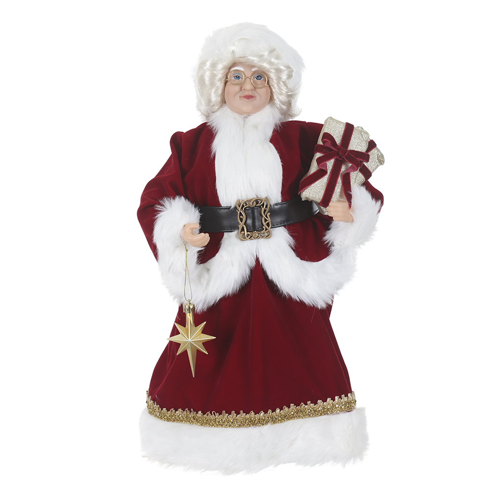 MAMAE NOEL EM PE CLASSICA (VERMELHO BRANCO) 45cm