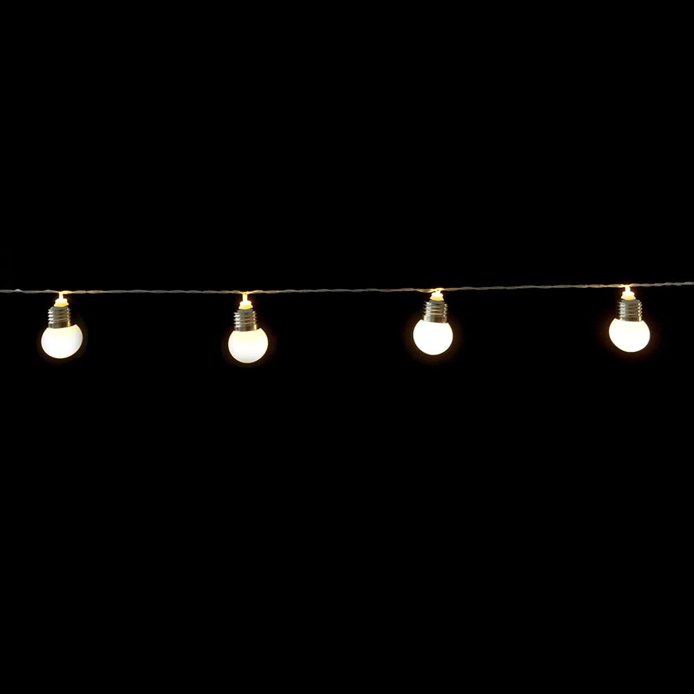 CORDAO 20 LAMPADAS FIO PVC C/LUZ FIXA 220V (BRANCO QUENTE) 3,8m
