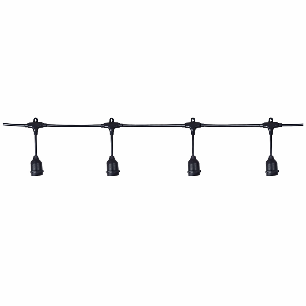 CORDAO 10 BOCAIS E27 BIVOLT C/MACHO E FEMEA (PRETO) 4,5m
