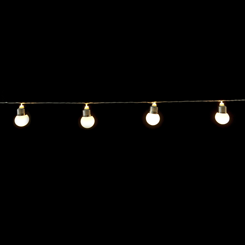 CORDAO 20 LAMPADAS FIO PVC C/LUZ FIXA 127V (BRANCO QUENTE) 3,8m