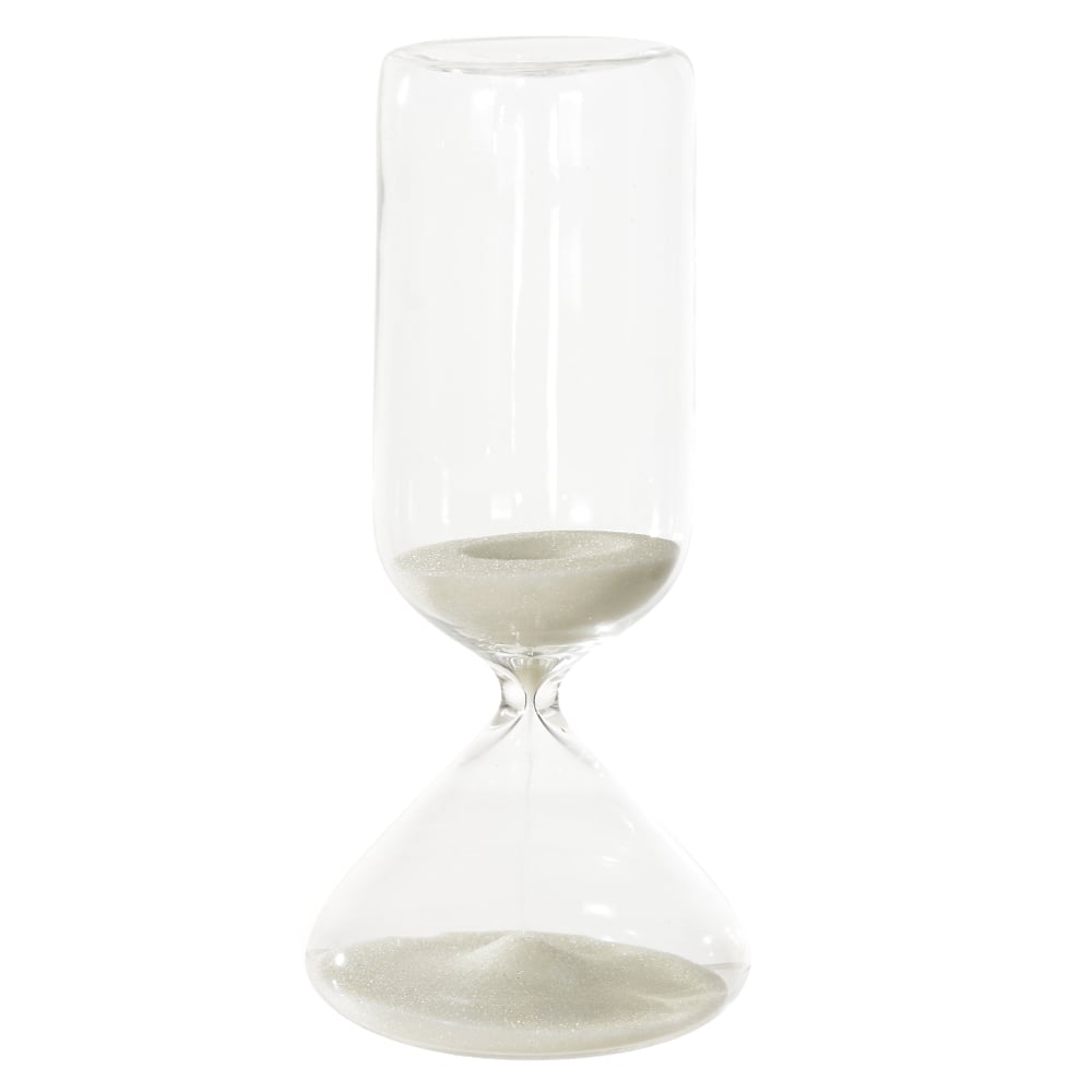 AMPULHETA VIDRO 15 MINUTOS (TRANSPARENTE OFF WHITE) 18cm 9d