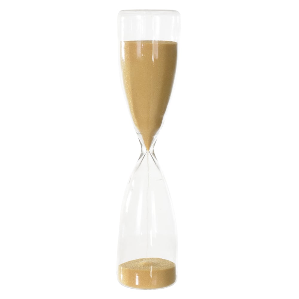 AMPULHETA VIDRO 15 MINUTOS (TRANSPARENTE BEGE) 22cm 5d