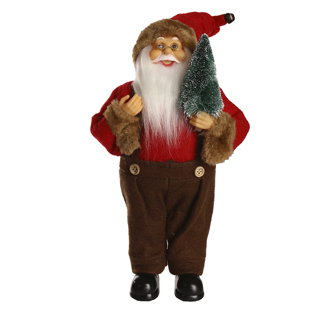 PAPAI NOEL TRADICIONAL. NATAL EM PE (VERMELHO MARROM) 30cm