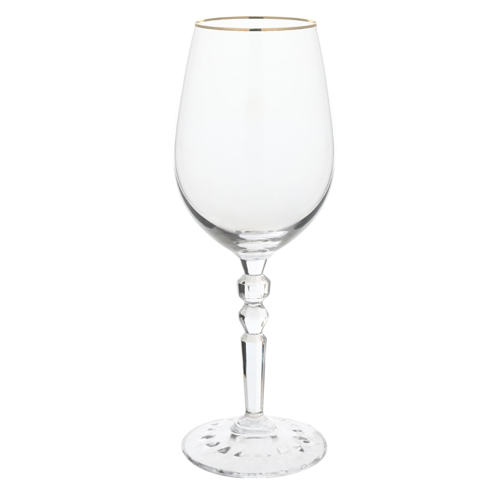 CJ TACAS VINHO BRANC 500ml 23,9X8,8cm C/4 PCS ROYALE (TRANSPARENTE BD.DOURADA)