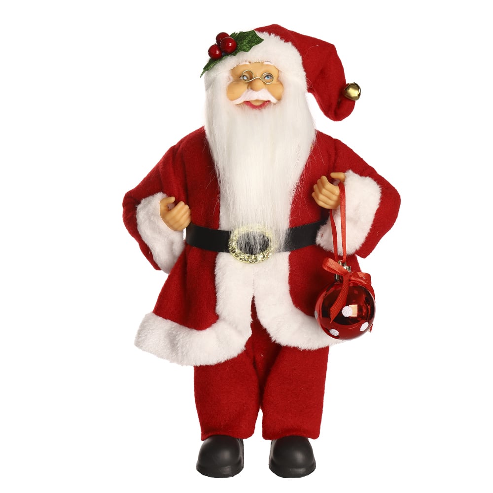PAPAI NOEL TRADICIONAL. NATAL EM PE (VERMELHO BRANCO) 30cm