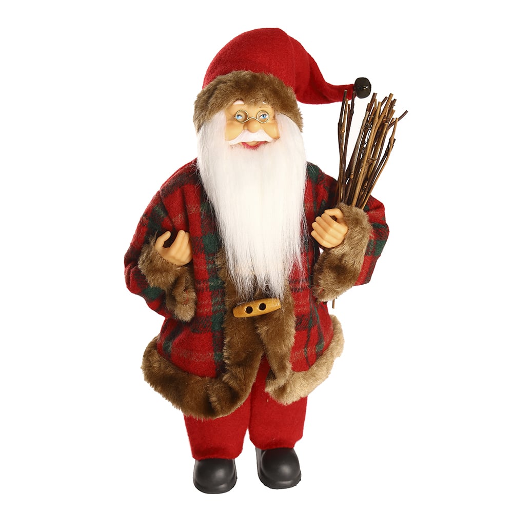 PAPAI NOEL TRADICIONAL. NATAL EM PE (VERMELHO BEGE) 30cm