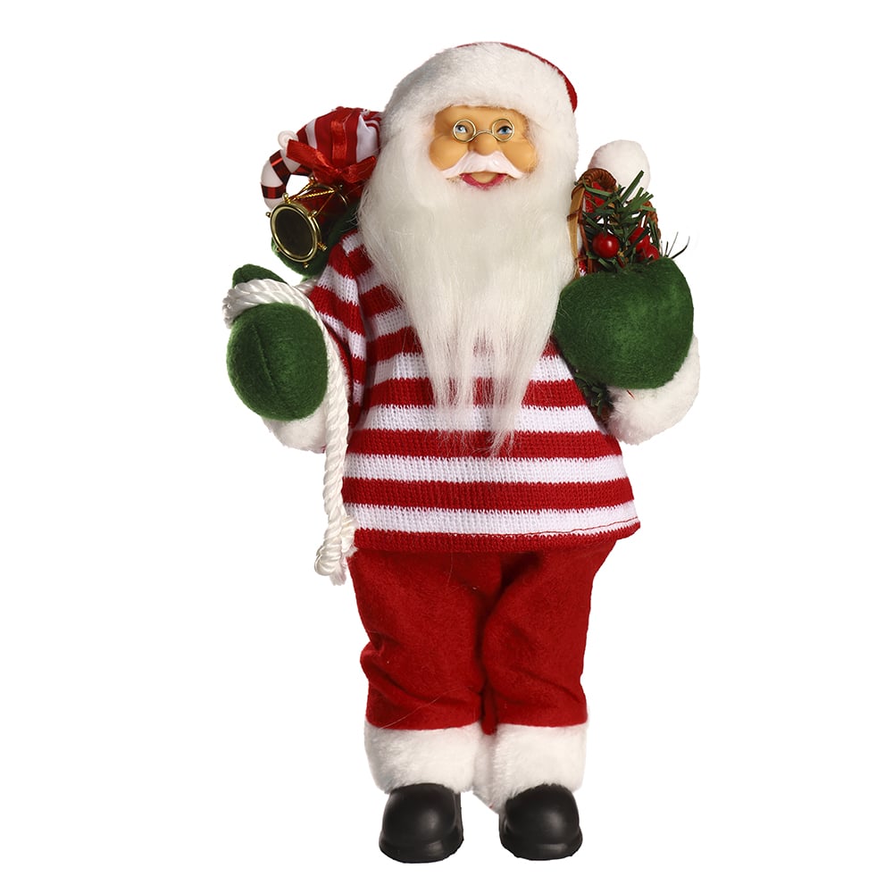 PAPAI NOEL TRADICIONAL. NATAL EM PE (VERMELHO BRANCO) 30cm