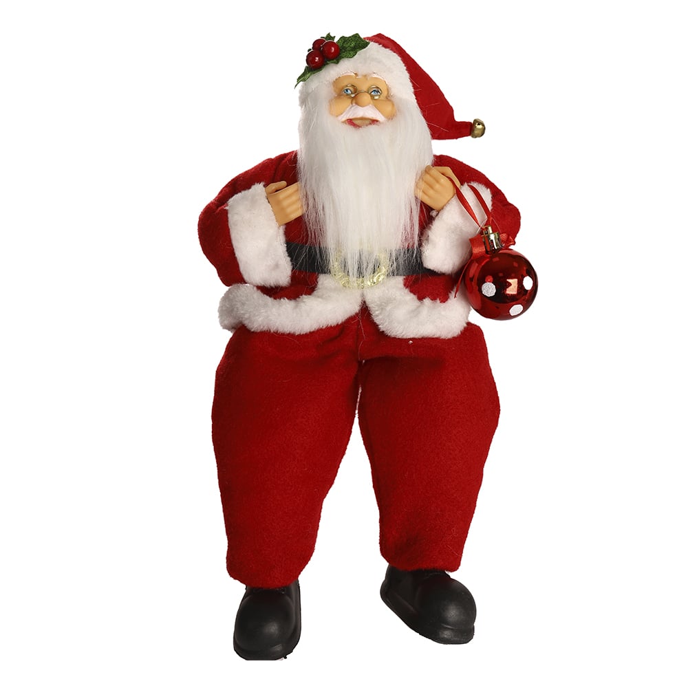 PAPAI NOEL TRADICIONAL. NATAL SENTADO (VERMELHO BRANCO) 30cm