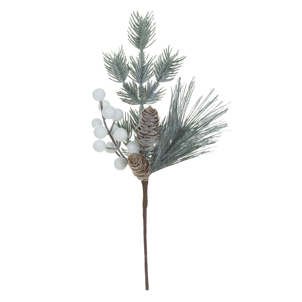 H.BERRY NATAL NEVADO C/PINHA (BRANCO) 33cm